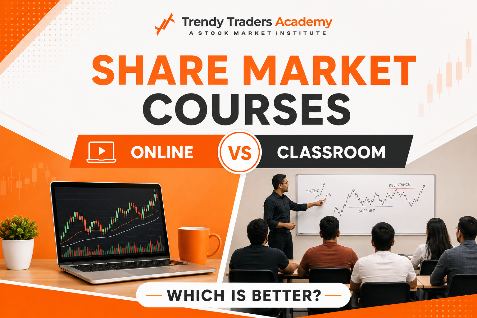 share market courses online vs classroom